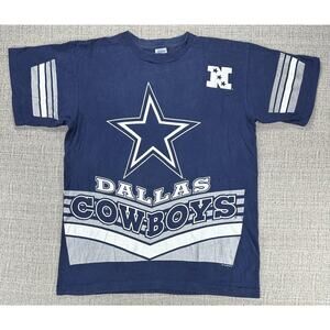 Vintage Dallas Cowboys Shirt Mens Large Blue NFL Football Salem Sportswear 90s